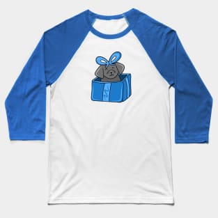 Cute Holiday Dog in a Giftbox Present, made by EndlessEmporium Baseball T-Shirt